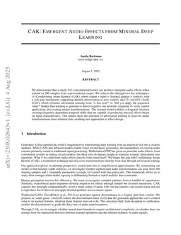CAK: Emergent Audio Effects from Minimal Deep Learning