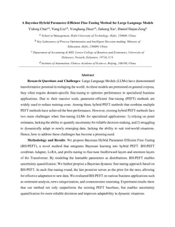 A Bayesian Hybrid Parameter-Efficient Fine-Tuning Method for Large Language Models