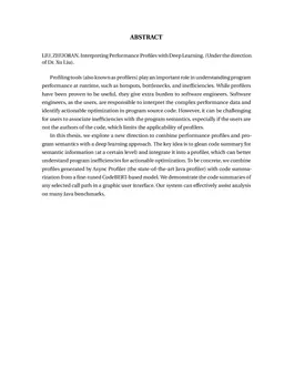 Interpreting Performance Profiles with Deep Learning