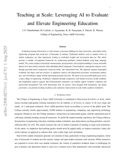 Teaching at Scale: Leveraging AI to Evaluate and Elevate Engineering Education