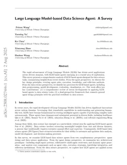 Large Language Model-based Data Science Agent: A Survey