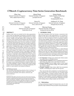 CTBench: Cryptocurrency Time Series Generation Benchmark