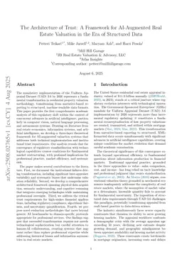 The Architecture of Trust: A Framework for AI-Augmented Real Estate Valuation in the Era of Structured Data