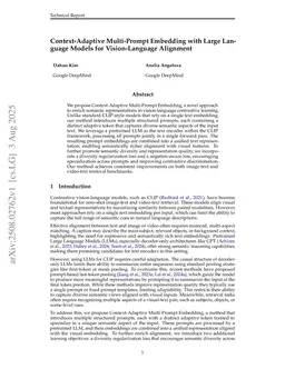 Context-Adaptive Multi-Prompt Embedding with Large Language Models for Vision-Language Alignment