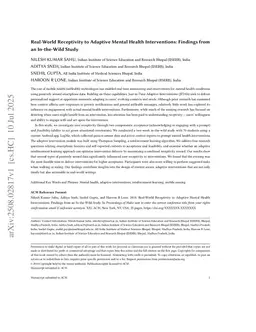 Real-World Receptivity to Adaptive Mental Health Interventions: Findings from an In-the-Wild Study