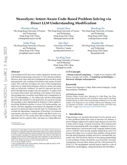 NeuroSync: Intent-Aware Code-Based Problem Solving via Direct LLM Understanding Modification