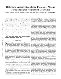 Defending Against Knowledge Poisoning Attacks During Retrieval-Augmented Generation