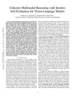Coherent Multimodal Reasoning with Iterative Self-Evaluation for Vision-Language Models