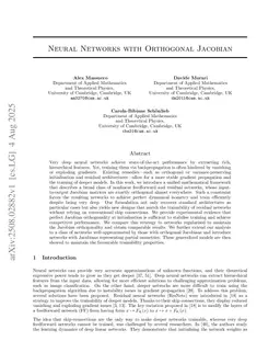Neural Networks with Orthogonal Jacobian