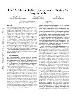 PLoRA: Efficient LoRA Hyperparameter Tuning for Large Models