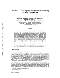 Tool-integrated Reinforcement Learning for Repo Deep Search
