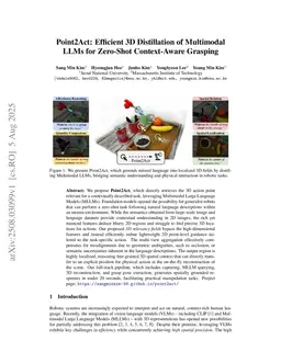 Point2Act: Efficient 3D Distillation of Multimodal LLMs for Zero-Shot Context-Aware Grasping