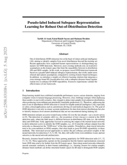 Pseudo-label Induced Subspace Representation Learning for Robust Out-of-Distribution Detection