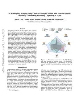 RCP-Merging: Merging Long Chain-of-Thought Models with Domain-Specific Models by Considering Reasoning Capability as Prior