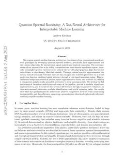 Quantum Spectral Reasoning: A Non-Neural Architecture for Interpretable Machine Learning