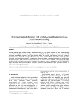 Monocular Depth Estimation with Global-Aware Discretization and Local Context Modeling