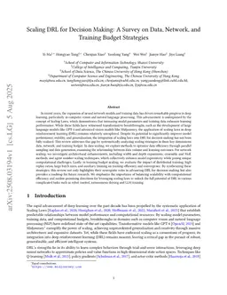 Scaling DRL for Decision Making: A Survey on Data, Network, and Training Budget Strategies