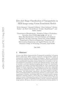 Zero-shot Shape Classification of Nanoparticles in SEM Images using Vision Foundation Models