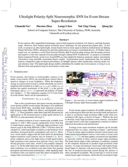 Ultralight Polarity-Split Neuromorphic SNN for Event-Stream Super-Resolution
