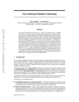 On Conformal Machine Unlearning