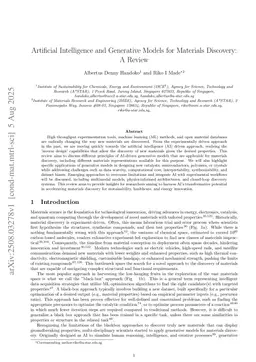 Artificial Intelligence and Generative Models for Materials Discovery -- A Review