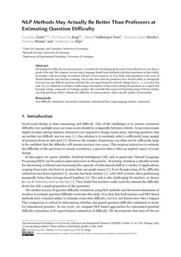 NLP Methods May Actually Be Better Than Professors at Estimating Question Difficulty