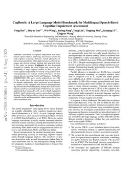 CogBench: A Large Language Model Benchmark for Multilingual Speech-Based Cognitive Impairment Assessment