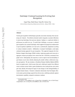 GaitAdapt: Continual Learning for Evolving Gait Recognition