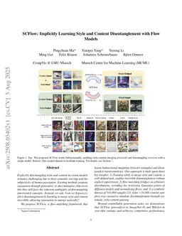 SCFlow: Implicitly Learning Style and Content Disentanglement with Flow Models