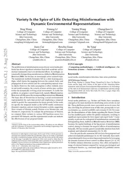 Variety Is the Spice of Life: Detecting Misinformation with Dynamic Environmental Representations