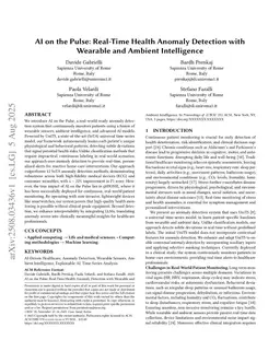 AI on the Pulse: Real-Time Health Anomaly Detection with Wearable and Ambient Intelligence