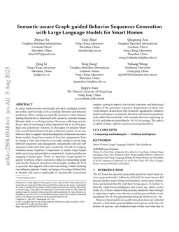Semantic-aware Graph-guided Behavior Sequences Generation with Large Language Models for Smart Homes