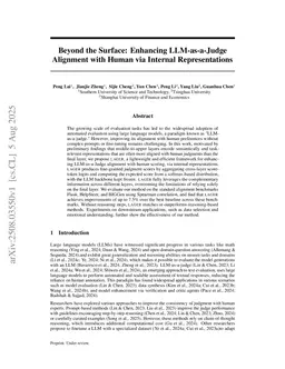 Beyond the Surface: Enhancing LLM-as-a-Judge Alignment with Human via Internal Representations