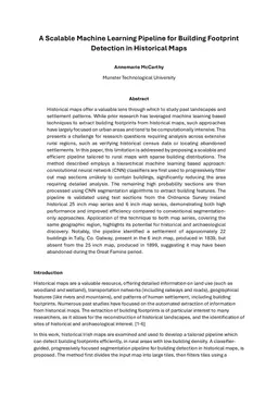 A Scalable Machine Learning Pipeline for Building Footprint Detection in Historical Maps