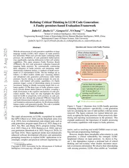 Refining Critical Thinking in LLM Code Generation: A Faulty Premise-based Evaluation Framework