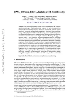 DiWA: Diffusion Policy Adaptation with World Models