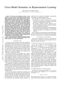 Cross-Model Semantics in Representation Learning