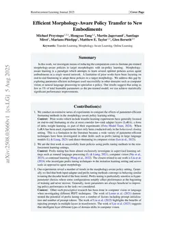 Efficient Morphology-Aware Policy Transfer to New Embodiments