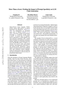 More Than a Score: Probing the Impact of Prompt Specificity on LLM Code Generation