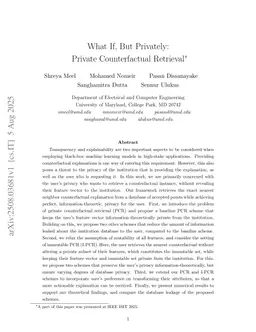 What If, But Privately: Private Counterfactual Retrieval