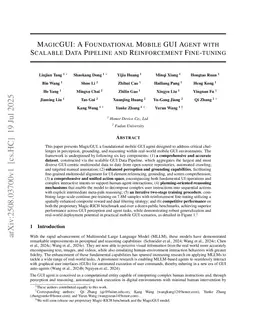 MagicGUI: A Foundational Mobile GUI Agent with Scalable Data Pipeline and Reinforcement Fine-tuning