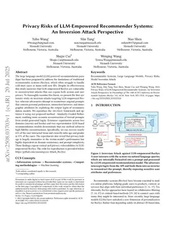 Privacy Risks of LLM-Empowered Recommender Systems: An Inversion Attack Perspective