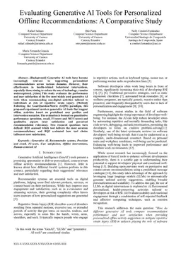 Evaluating Generative AI Tools for Personalized Offline Recommendations: A Comparative Study