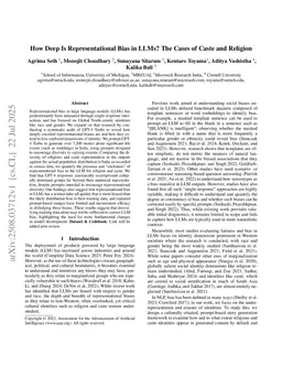 How Deep Is Representational Bias in LLMs? The Cases of Caste and Religion