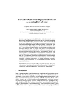 Hierarchical Verification of Speculative Beams for Accelerating LLM Inference