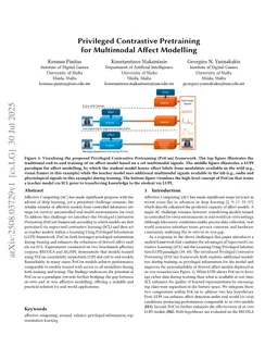 Privileged Contrastive Pretraining for Multimodal Affect Modelling
