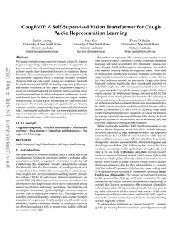 CoughViT: A Self-Supervised Vision Transformer for Cough Audio Representation Learning