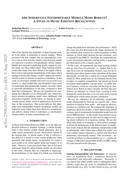 Are Inherently Interpretable Models More Robust? A Study In Music Emotion Recognition