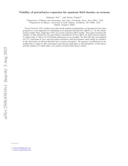 Viability of perturbative expansion for quantum field theories on neurons