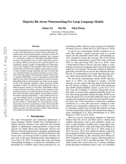 Majority Bit-Aware Watermarking For Large Language Models